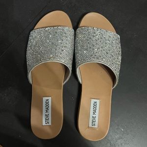 Steve Madden Sparkle Kept Sandal Silver Metallic